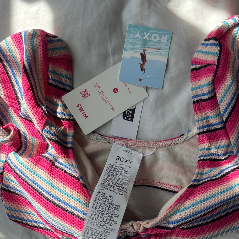 Roxy Paraiso Stripe Crop Top — Pink Multi - Picture 2 of 4